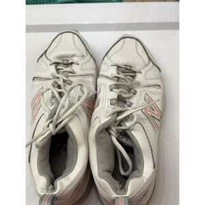 New Balance 608 Cross Training Shoes Women Size 9 White Pink WX608WP4 Leather